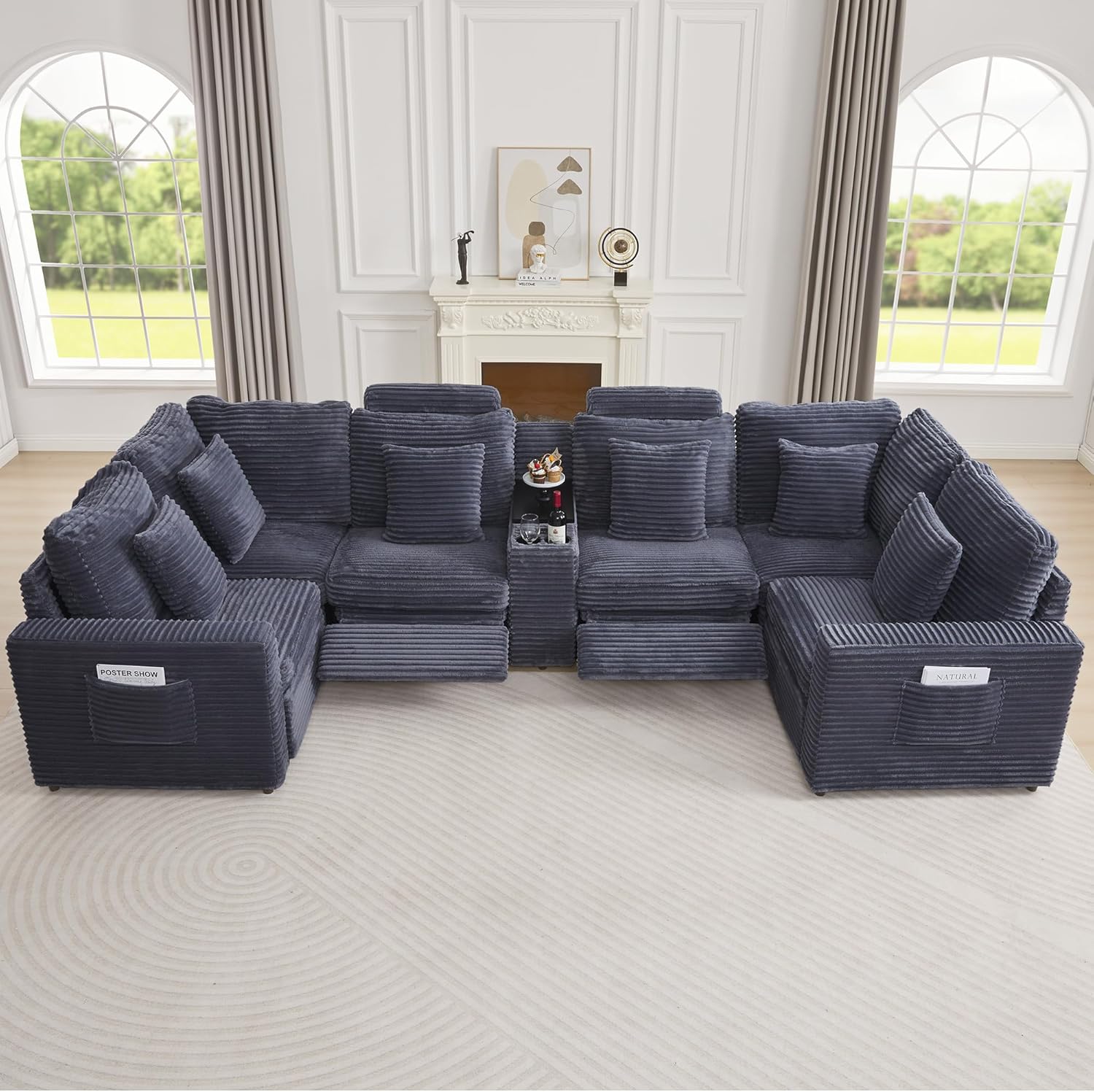 RARZOE Oversized Modular Sectional Sofa with 2 Power