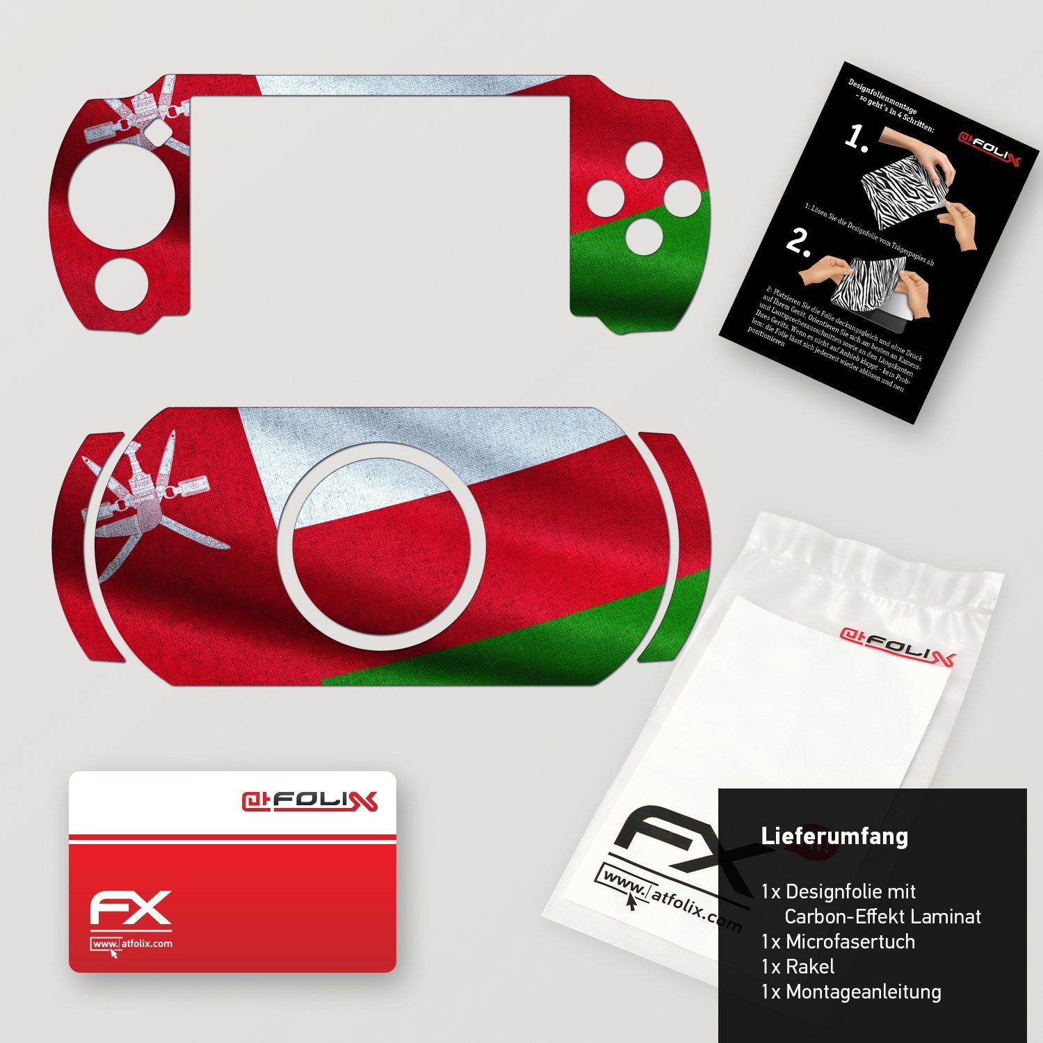 Sony PSP-E1000 / E1004 Design Skin "flag of Oman" Decal Sticker for PSP-E1000 / E1004
