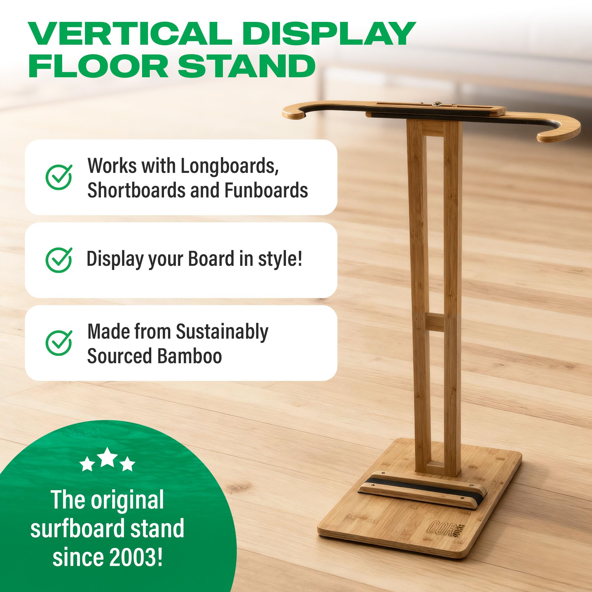 Amazon | COR Surf製バンブー素材サーフボード用スタンド - あなたの
