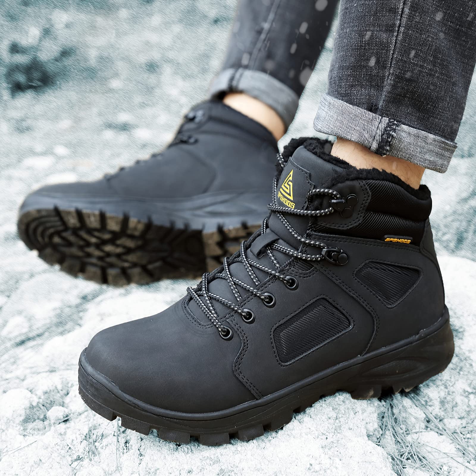Botas de Invierno Hombre Impermeable Antideslizantes Botas de Nieve