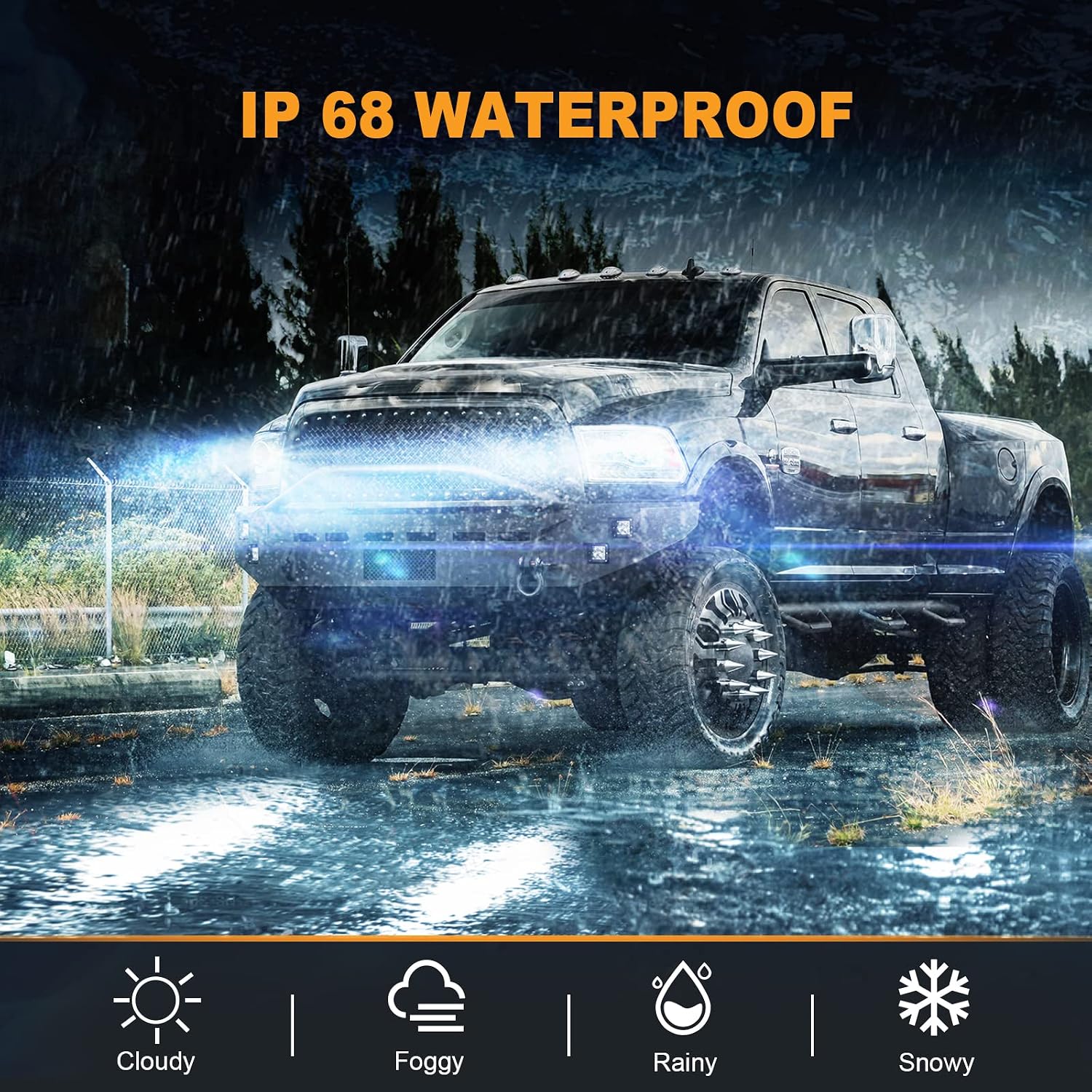 9005 LED Headlight Bulbs, MIROZO HB3 12000 Lumens Super Bright Mini Size LED Headlights Conversion Kit 6500K Cool White, IP68 Waterproof, Pack of 2