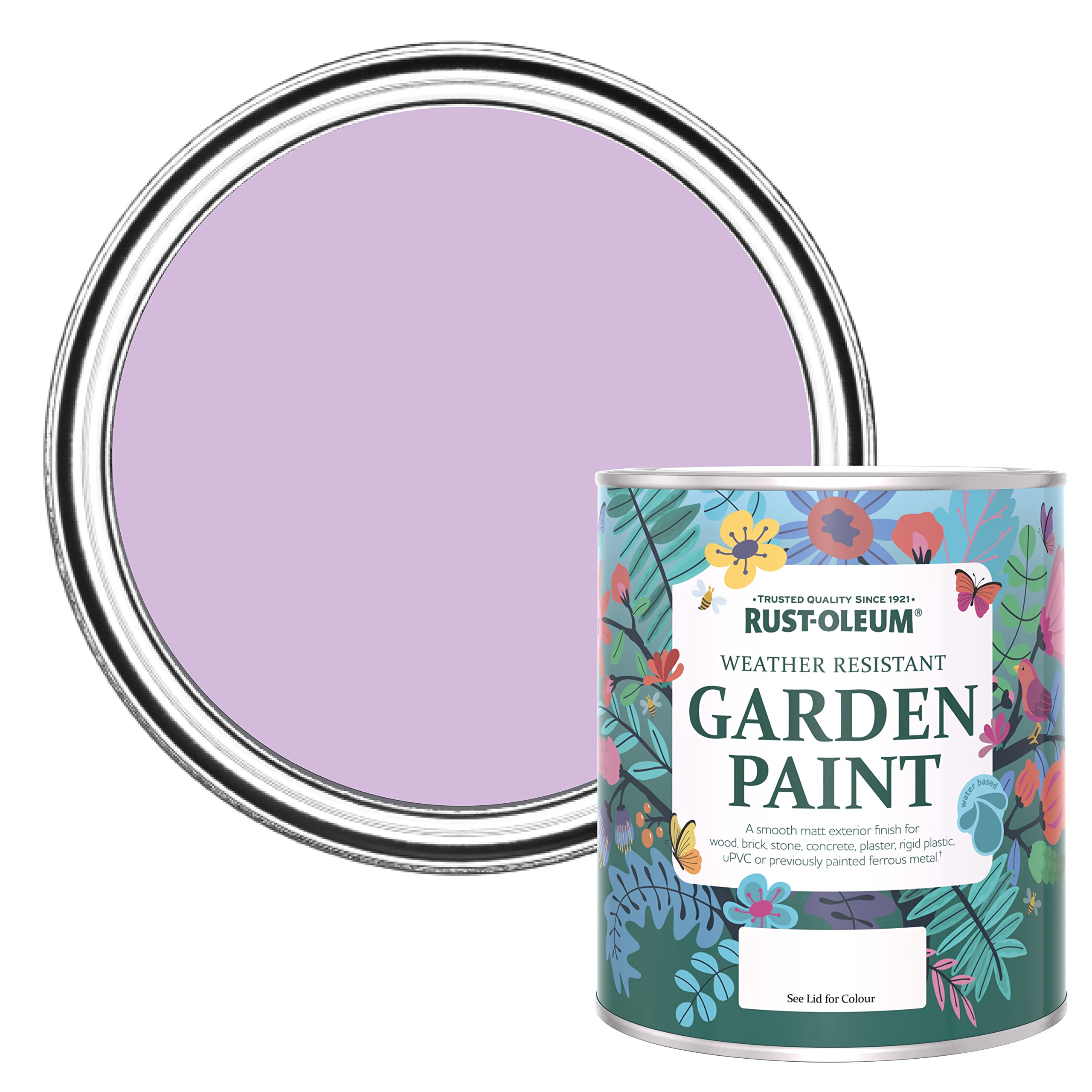 Rust-Oleum Purple Mould Resistant Garden Paint in Matt Finish - Violet Macaroon 750ml