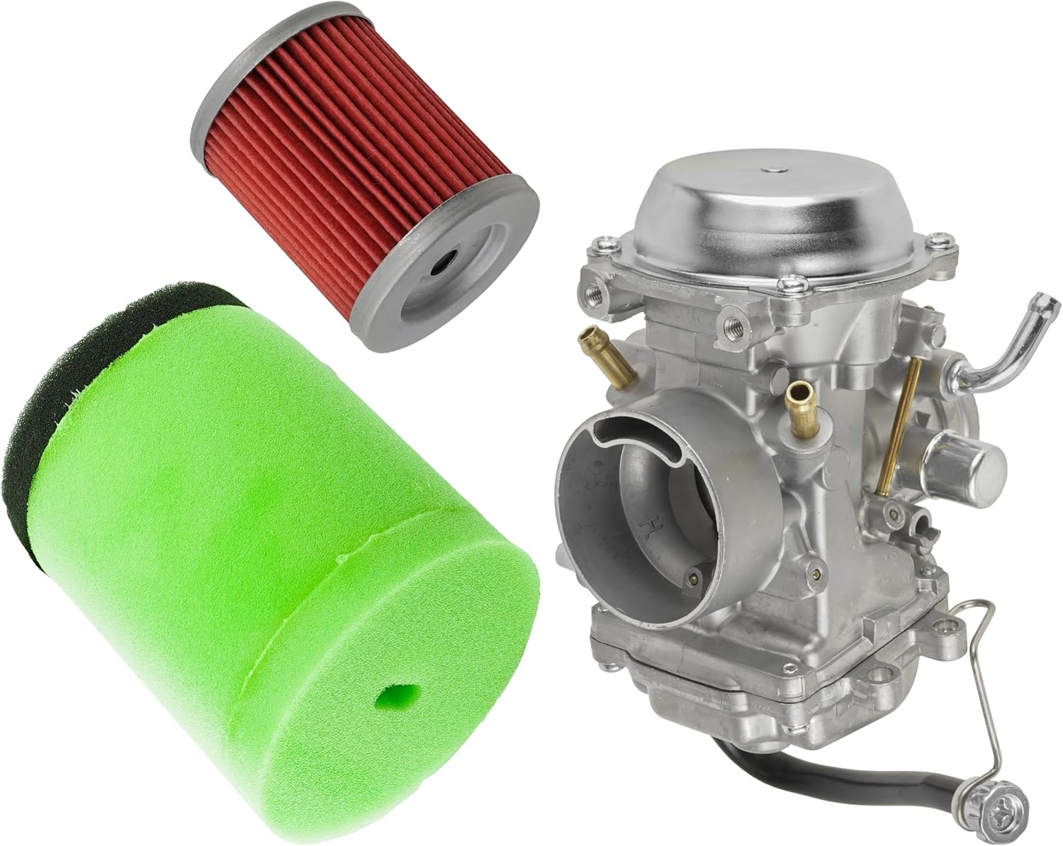 Caltric Carburetor with Air and Oil Filters Compatible with Suzuki Quadrunner 4WD LT4WD 1987-1993 13200-19B65 13200-19B60 13200-19B62 13200-19B63