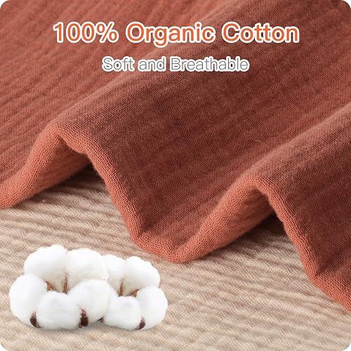 Miniatura 8 de Knirose Paquete de 2 sábanas de muselina de 52 x 28 pulgadas, para colchón de cuna para bebé, niñas y niños, 100% algodón, suaves, bohemias y