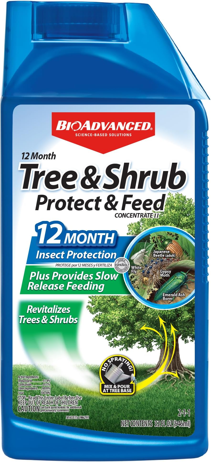 Bayer Advanced 701810 12 Month Tree and Shrub Protect and Feed Concentrate, 32-Ounce by Bayer Advanced