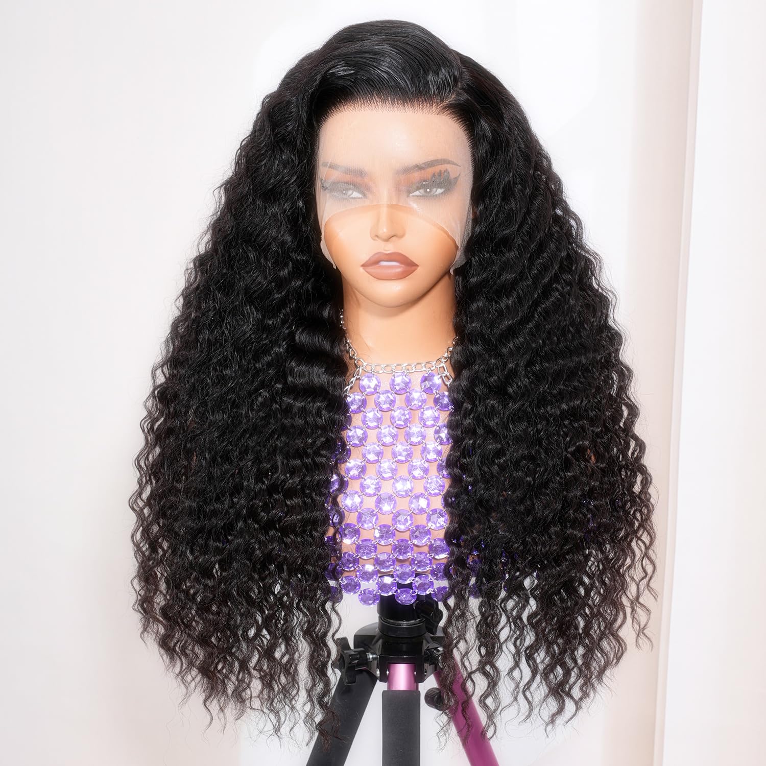Deep Wave 13x6 Hd Lace Front Wig 250 Density Deep Wave Wig 20 Inch, Pre Plucked,Giving Realistic Look,Seamless Hairline For An Effortless Slay on Vacation
