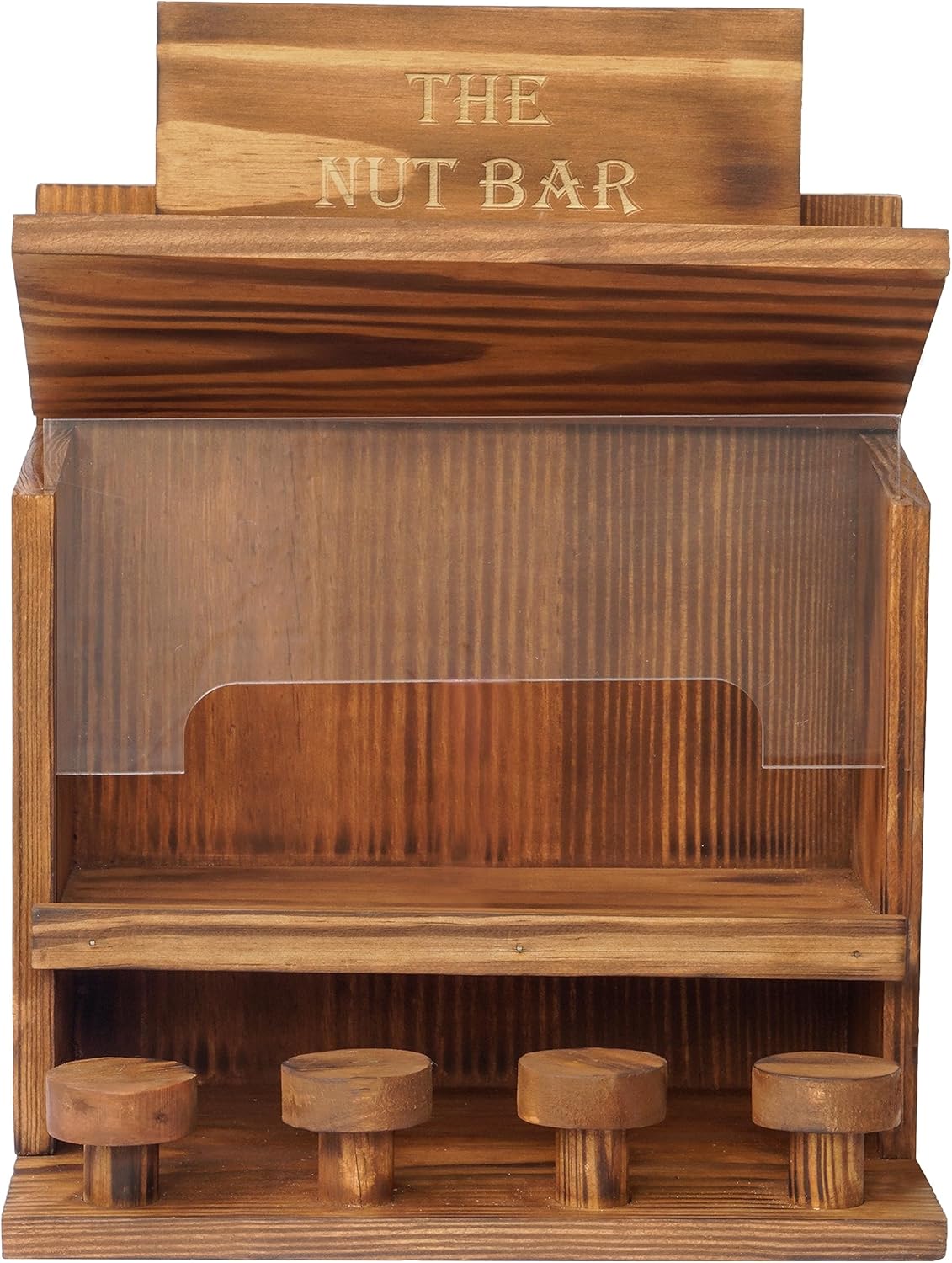 MIXUMON Squirrel Feeder Table The Nut Bar, Wooden Squirrel Picnic Table Feeder, Durable Squirrel Feeder Corn Cob, with Solid Structure, Stable Squirrels Stool Bar, 6.6x9.8x13 Inches (Style 4)
