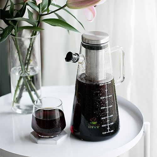 Miniatura 3 de BTAT - Cafetera de preparación fría, 2 litros (2 cuartos de galón, 64 onzas), cafetera helada, cafetera helada, cafetera fría, jarra de té,