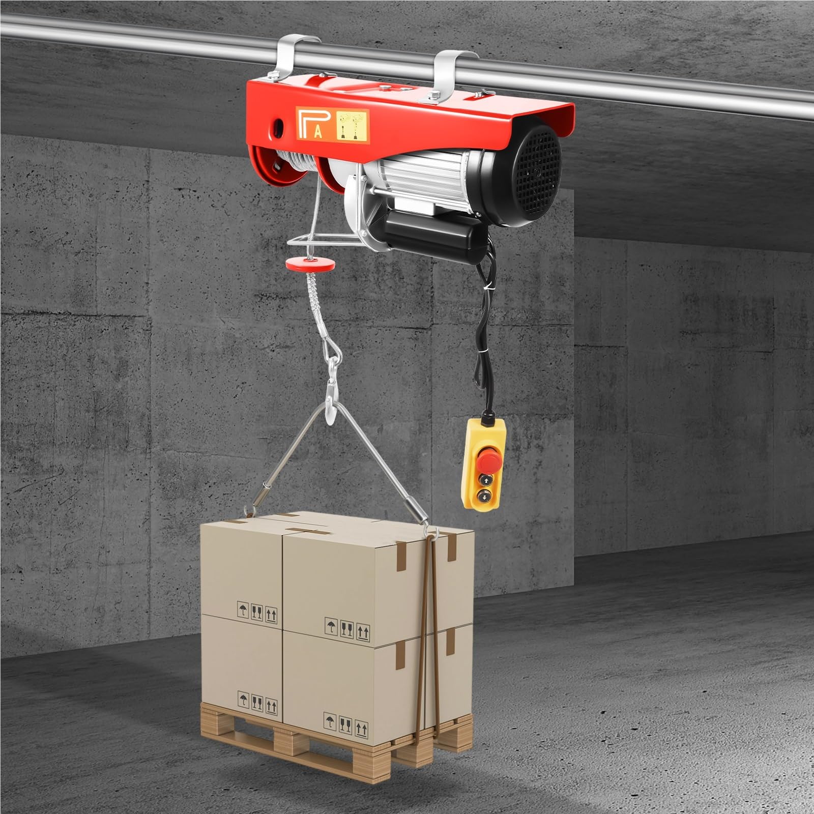 Montacargas eléctrico Polipasto Eléctrico 220V 1600W 1102lbs Grúa Aérea Con Capacidad De Elevación Para Garaje Taller Almacén Pórtico Polipasto Eléctrico de Cable