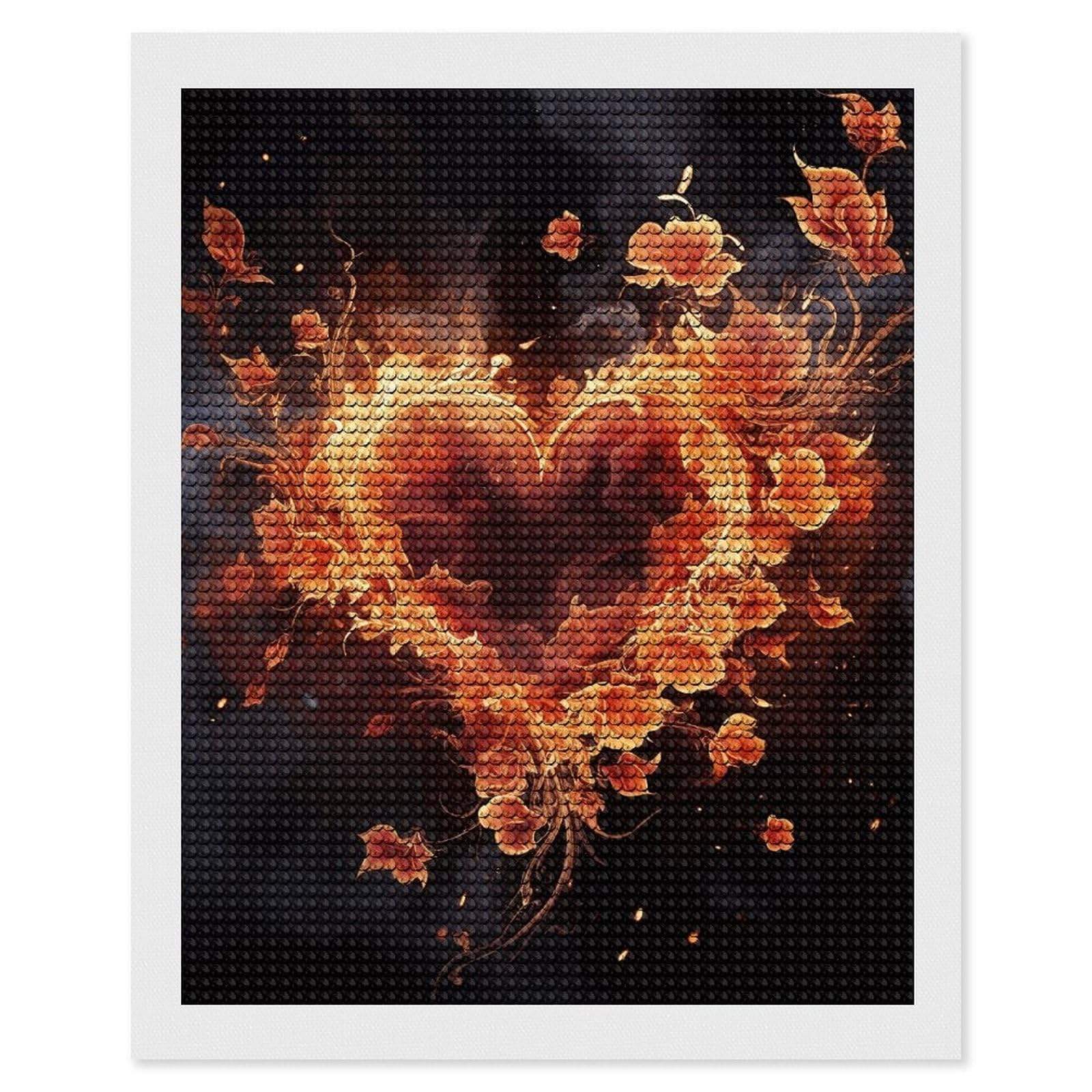 Kit peinture diamant fleurs de feu et cœur MNVTSKOP - 8