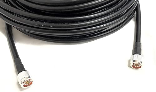 Miniatura 6 de Custom Cable Connection Cable de antena coaxial de baja pérdida de 150 pies N macho a N macho LMR400 veces para microondas de 50 ohmios para
