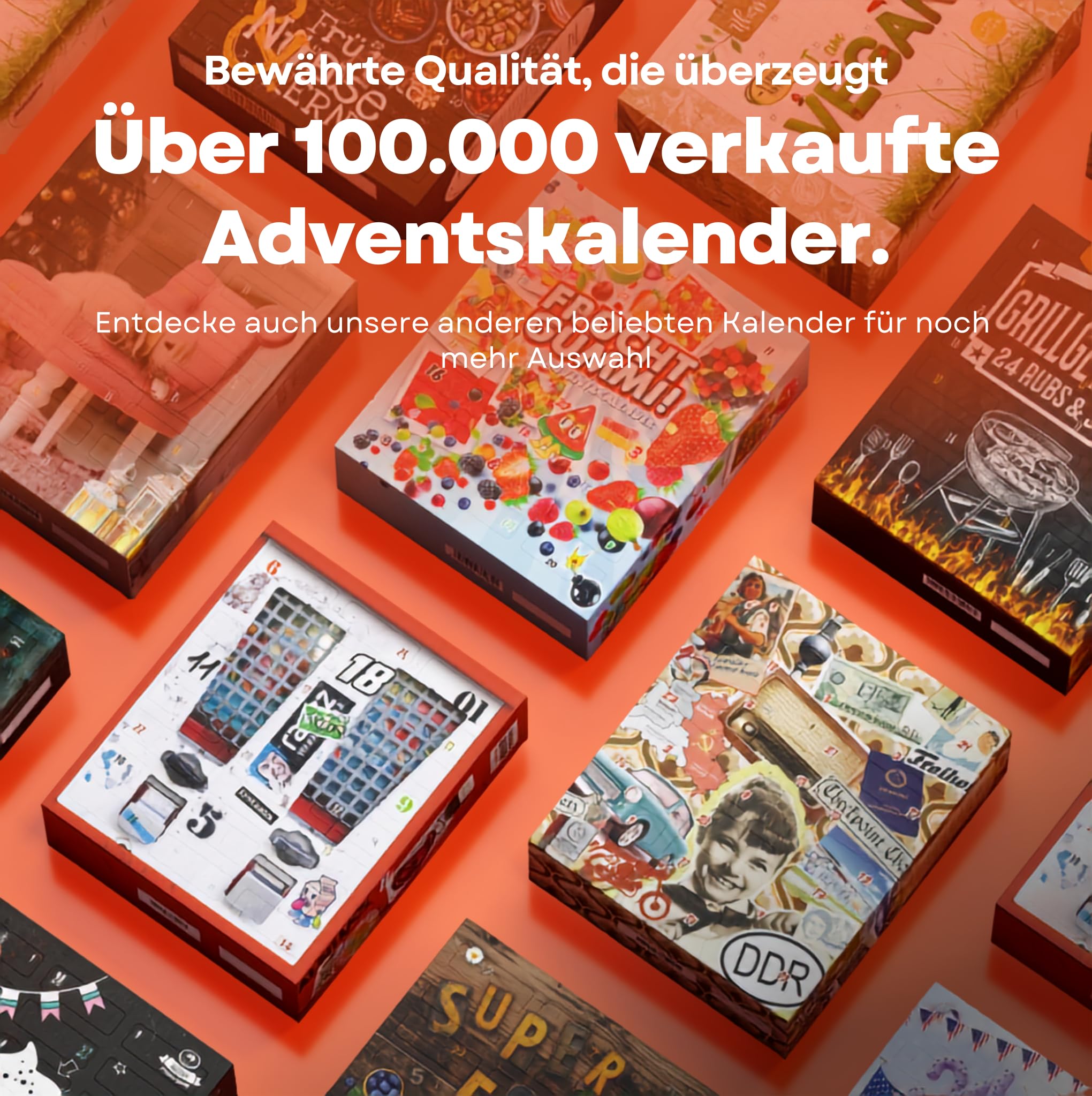 UMBRELLA® Nostalgie Adventskalender 2026 24 Retro-Süßigkeiten Klassiker | 24 nostalgische Retro-Süßigkeiten aus Kindheitstagen – Klassiker zum Wiederentdecken, handverpackt als Geschenk