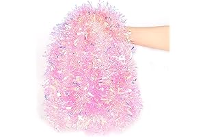 Light Pink Tinsel Garland: Glittering Elegance for Festive Celebrations