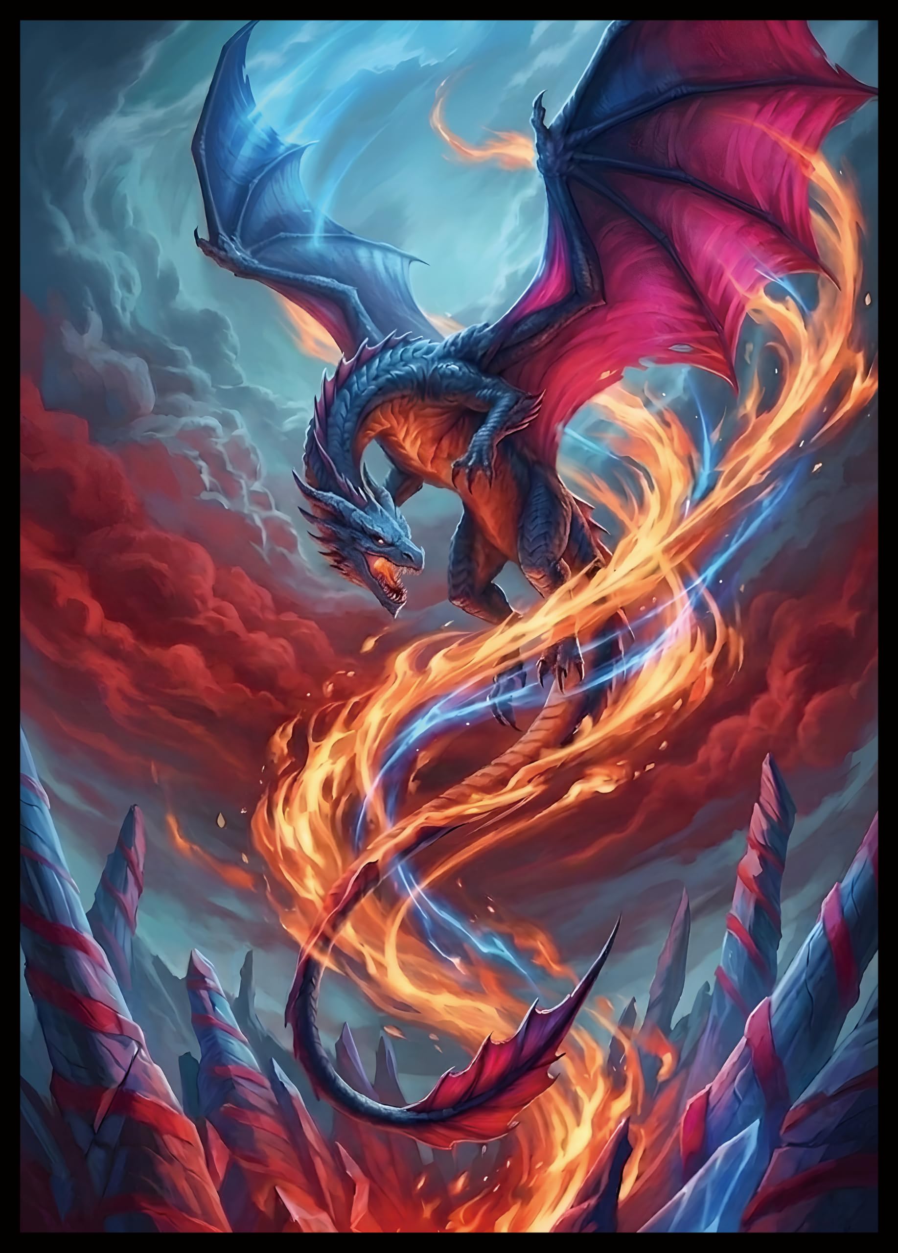 Amazon.co.jp: FUNinEDH MTGカードスリーブ - ブルーレッドドラゴン