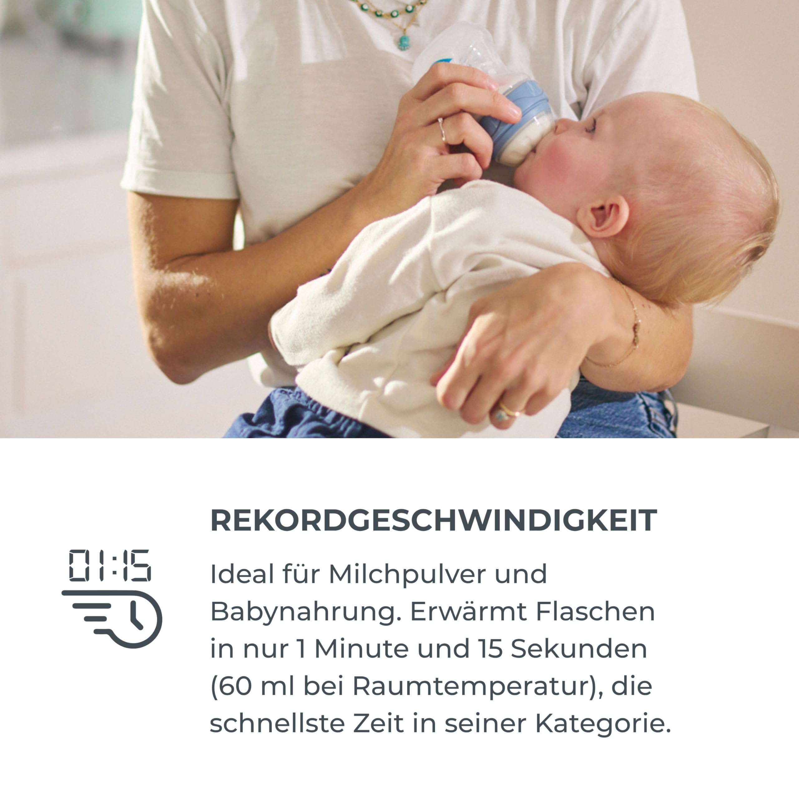 Nuvita 1170 Tragbarer Baby Flaschenwärmer & Sterilisator für Baby-Flaschen, Baby-Nahrung und Muttermilch - Babykostwärmer für Fläschchen und Gläschen - Sage Green