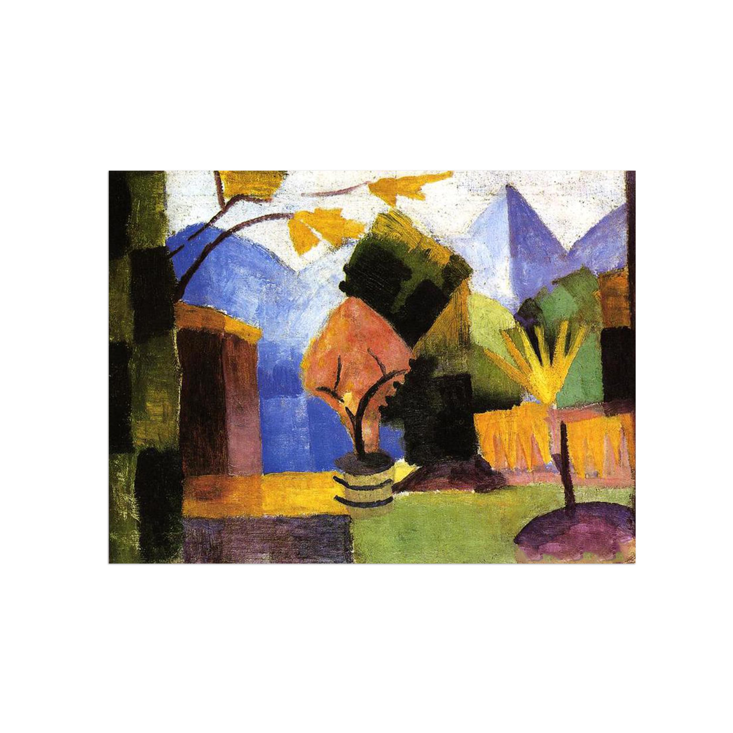 Sdyskkug Unframed August Macke Famous Wall Art For Living Room. Garden On Lake. Canvas Artwork Picture. Prints Reproduction Modern Home Decor 65X50cm
