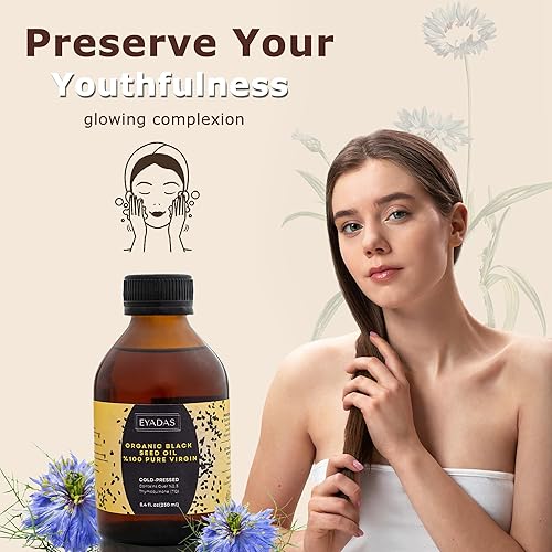 Miniatura 6 de EYADAS Aceite de semilla negra orgánico de 8.4 onzas líquidas  Nigella sativa turca prensada en frío con 3 veces más timoquinona  Extracto de comino