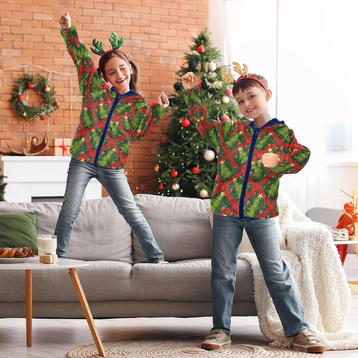 Christmas Trees and Gifts Boys Fleece Jacket Lightweight Zip Up Baby Boy Girl Clothes 3T