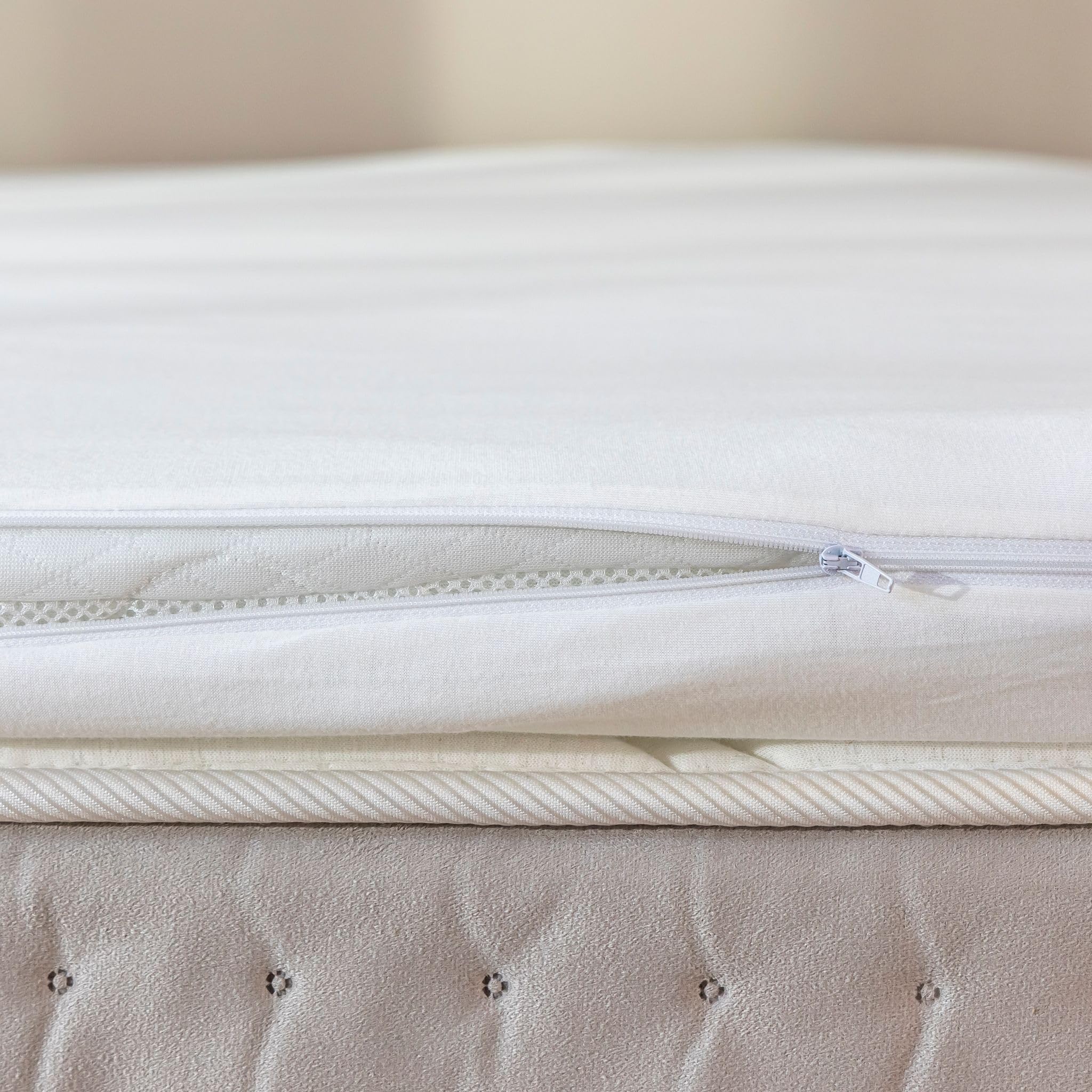 Housse surmatelas Jersey Blanc 100% Coton Extensible 140x190