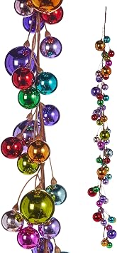 RAZ Imports - 4 Foot Multicolored Ball Christmas Garland