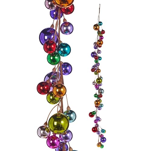 RAZ Imports - 4 Foot Multicolored Ball Christmas Garland
