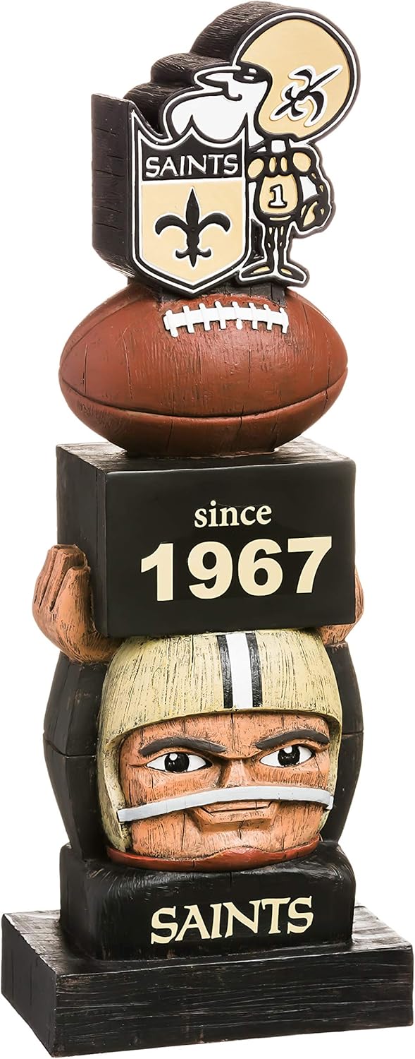 Team Sports America New Orleans Saints Vintage NFL Tiki Totem Statue