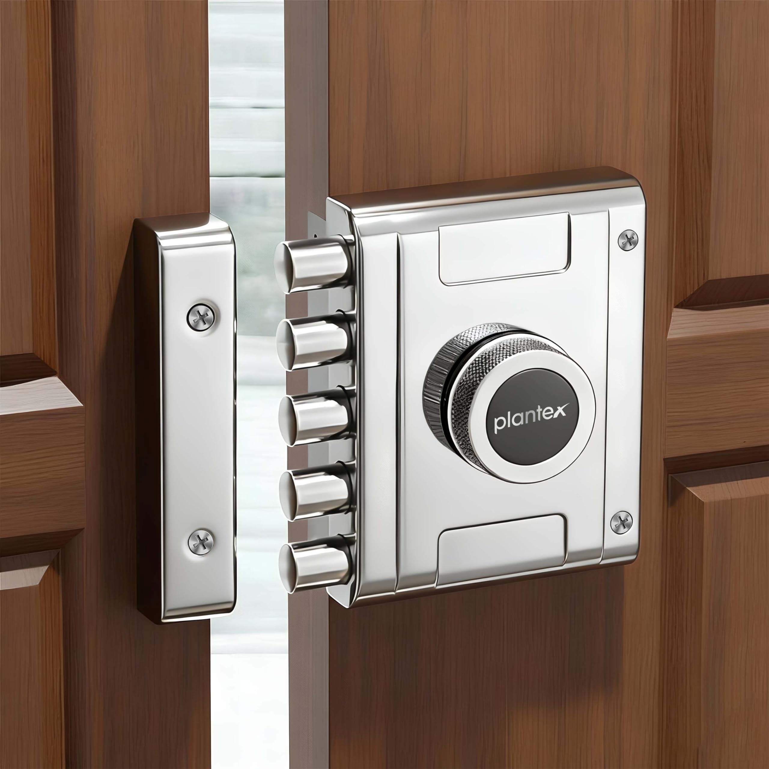 Plantex Stainless Steel Penta Bolt Lock for Main Door/5-Point Security Deadbolt with Brass Cylinder & 4 Keys/Door Lock Set with 5 Years of Warranty (PVD Gold) — Amazon image 10