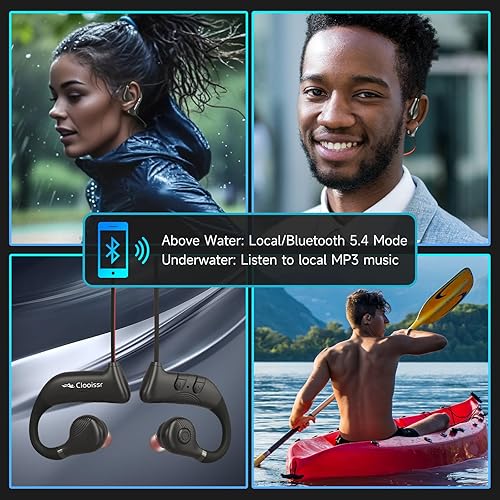 Miniatura 6 de S36 HiFi - Auriculares impermeables para natación, IPX8 TOP 32 GB, auriculares de natación con Bluetooth y reproducción de MP3, cancelación de ruido