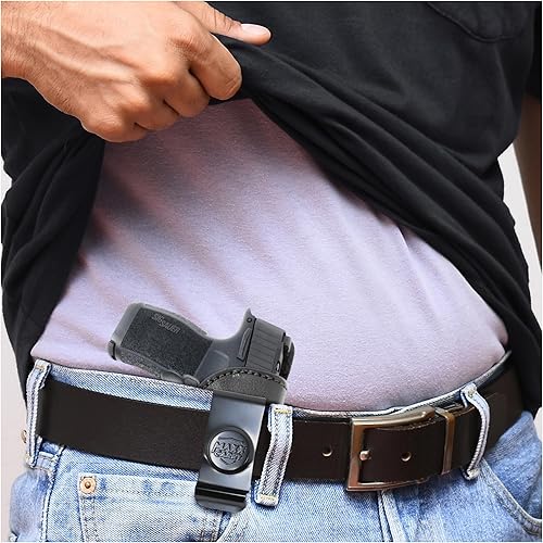 Miniatura 2 de PH - Funda de cuero genuino para pistola Sig Sauer P365, funda de cuero Iwb para pistola Sig Sauer, funda de cuero oculta, cómoda apéndice de