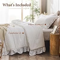 Vista 7 de JOLLYVOGUE King Size Comforter Set, White Seersucker 3 Pieces Comforters King Size, Lightweight & Fluffy Bedding Sets King for All Season with 1