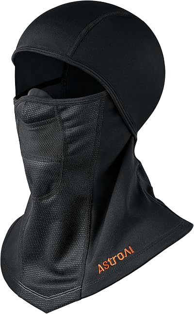 AstroAI Windproof Ski Mask Balaclava, Winter Weather Face Cover, Black