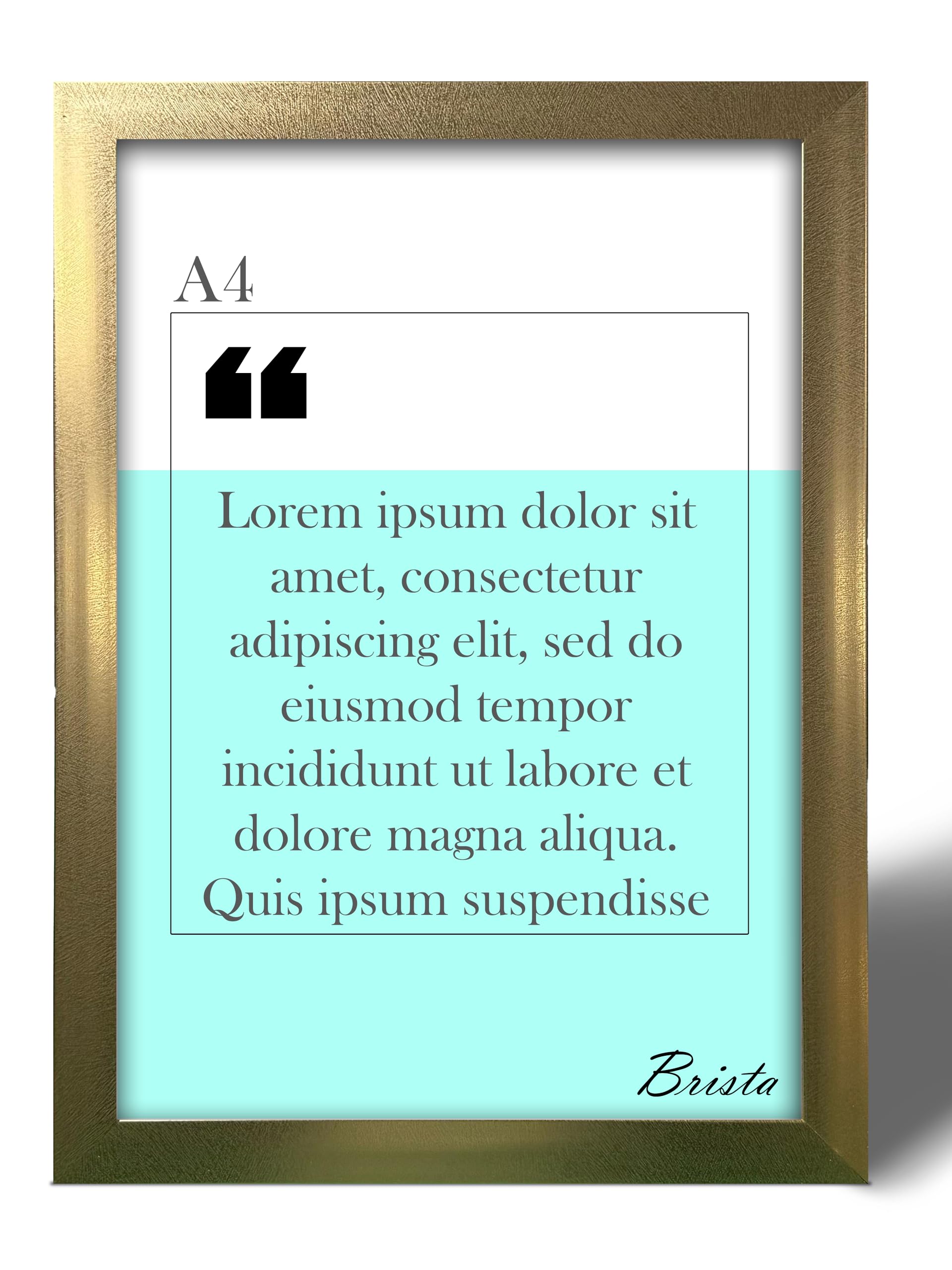 A4 PICTURE PHOTO FRAMES STYRENE FRONT CERTIFICATE FRAME 21 X 29.7CM WALL MOUNTABLE OR TABLETOP PHOTOS DISPLAY HOME OFFICE DÉCOR DOCUMENT FRAME (1, Golden)