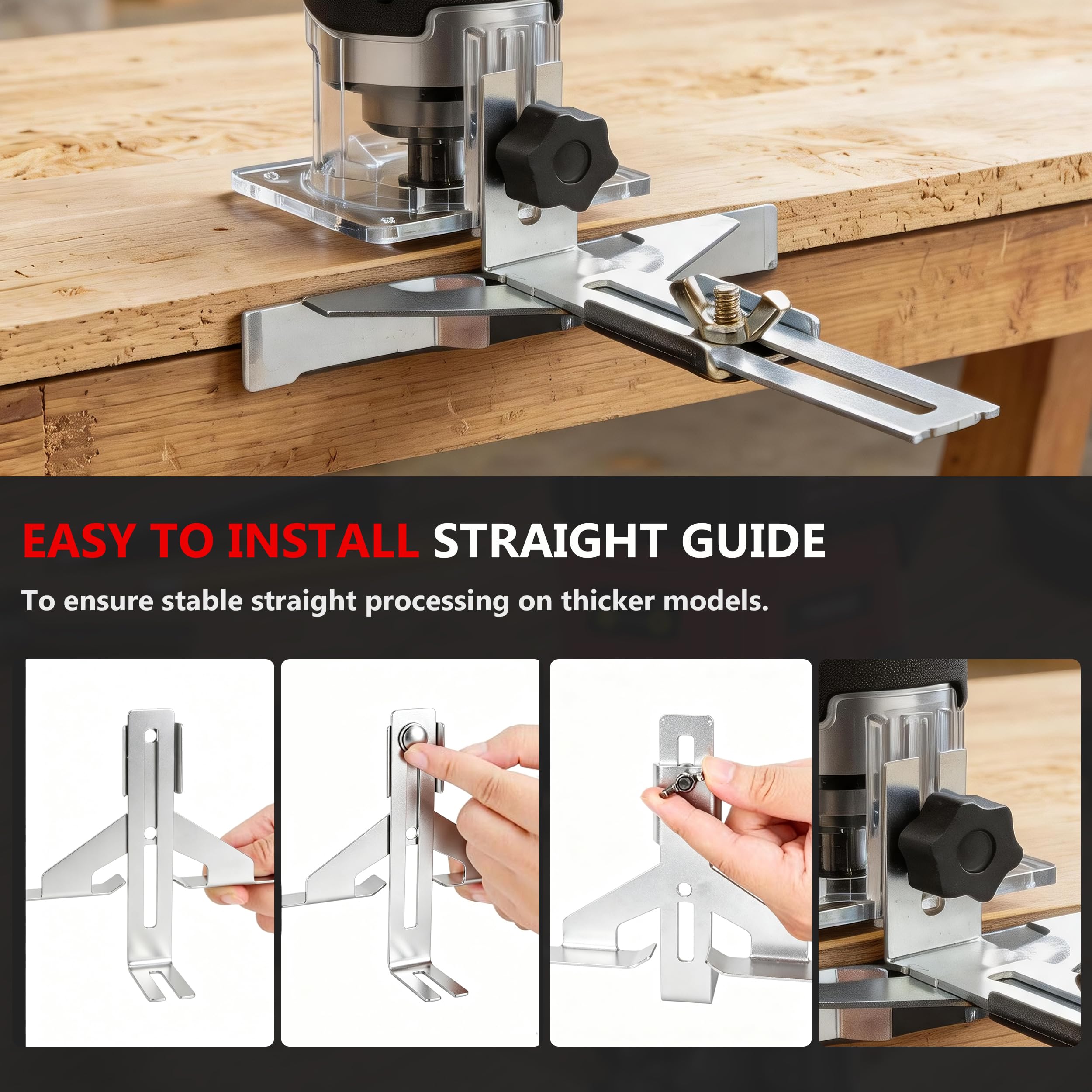 Fresadora De Madera Rebajadora Eléctrica 20 V, mini trituradora portátil con 2 baterías de 4,0 Ah y motor sin escobillas, 6 velocidades variables hasta 35,000 RPM, viene con guía de borde, guía de