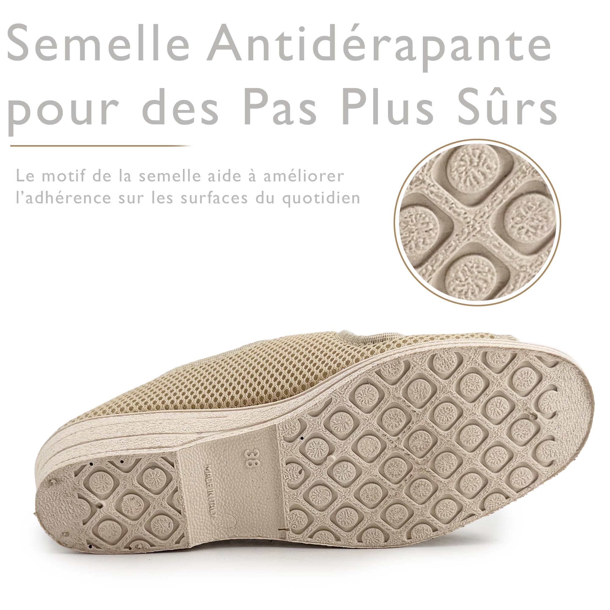 JOMIX Pantoufle Femme Confortable Scratch Ouverte pour Pieds Sensibles Intérieur Usage Quotidien Chausson Femme