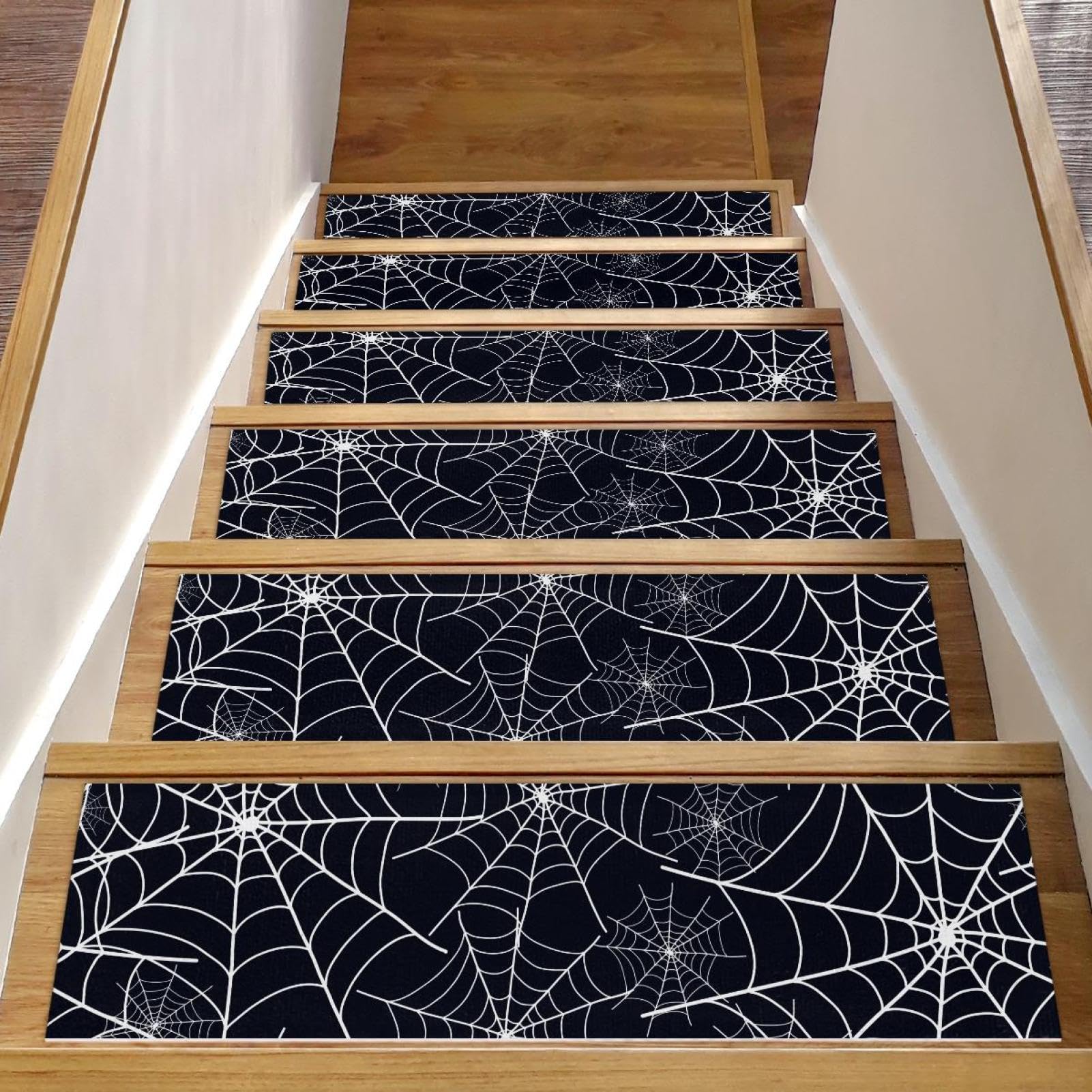 Tapis d'escalier antidérapants lot de 15 marches bois bleu foncé