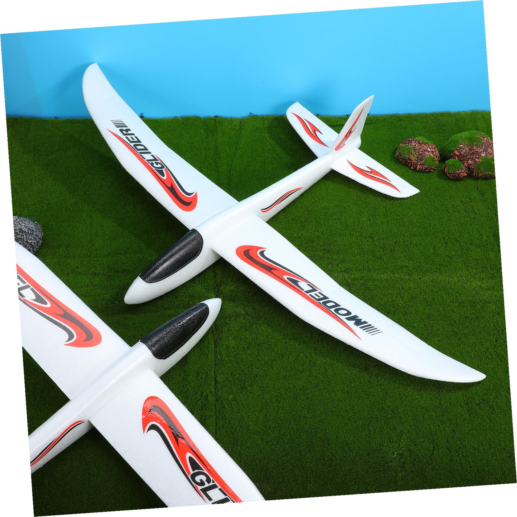 Toyvian 2 Aviones de Espuma para Lanzar a Mano, Avión Planeador Grande de Espuma de 99 Cm para Que Los Niños Jueguen Al Aire Libre Y para Cumpleaños.