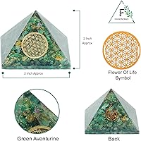 Vista 2 de FASHIONZAADI Aventurina verde, pirámides, cristales de abundancia, pirámide de chakras, pirámide, pirámide de meditación, decoración piramidal