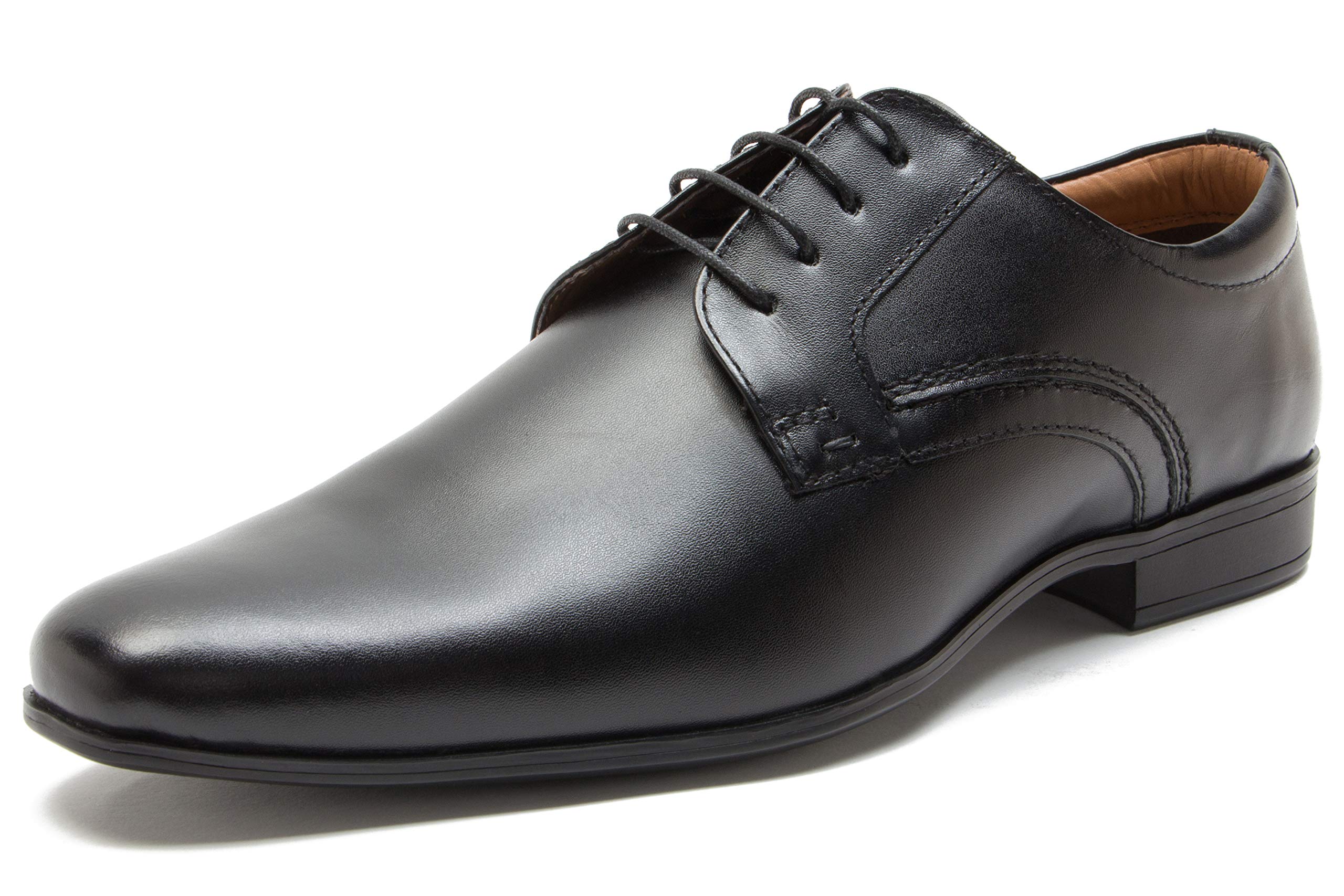 Mens 'Ormond' Derby Shoes, Formal Stylish and Comforable with Elegant Lace-up Detail, Long-Lasting with Exquisite Quality Leather (Black/Tan)