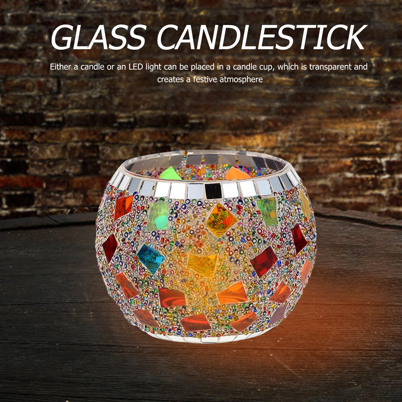 3 Stück Mosaikglas Teelichthalter aus Glas Dekorative Kerzenhalter für Heimdekoration Romantische Wohndeko für Familienfeiern und Entspannte Atmosphäre