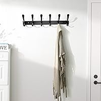 Vista 5 de SKOLOO Coat Rack Wall Mounted - 6 Hooks, Heavy Duty, Stainless Steel, Metal Wall Hanger, Sturdy Coat Hooks for Hanging Coats, Jacket, Clothes, Hats