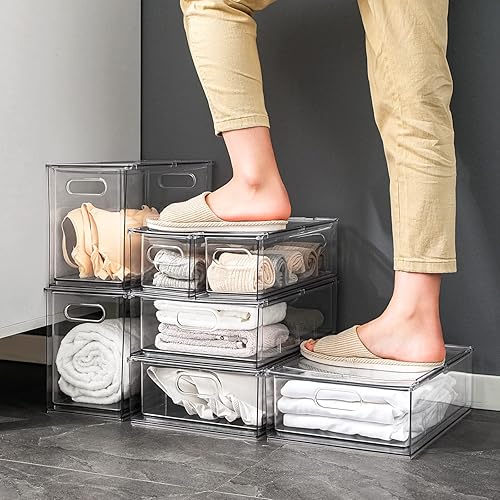 Miniatura 6 de MANO Cajones Extraíbles Apilables para Nevera con Asa, Organizadores Transparentes para Cajones de Refrigerador, Caja Contenedora de Almacenamiento