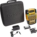 DYMO Rhino 4200 Trousse de transport pour fabricant d'étiquettes industrielles avec 1 Rouleau de 1/2" d'étiquettes en vinyle tout-terrain, noir sur blanc