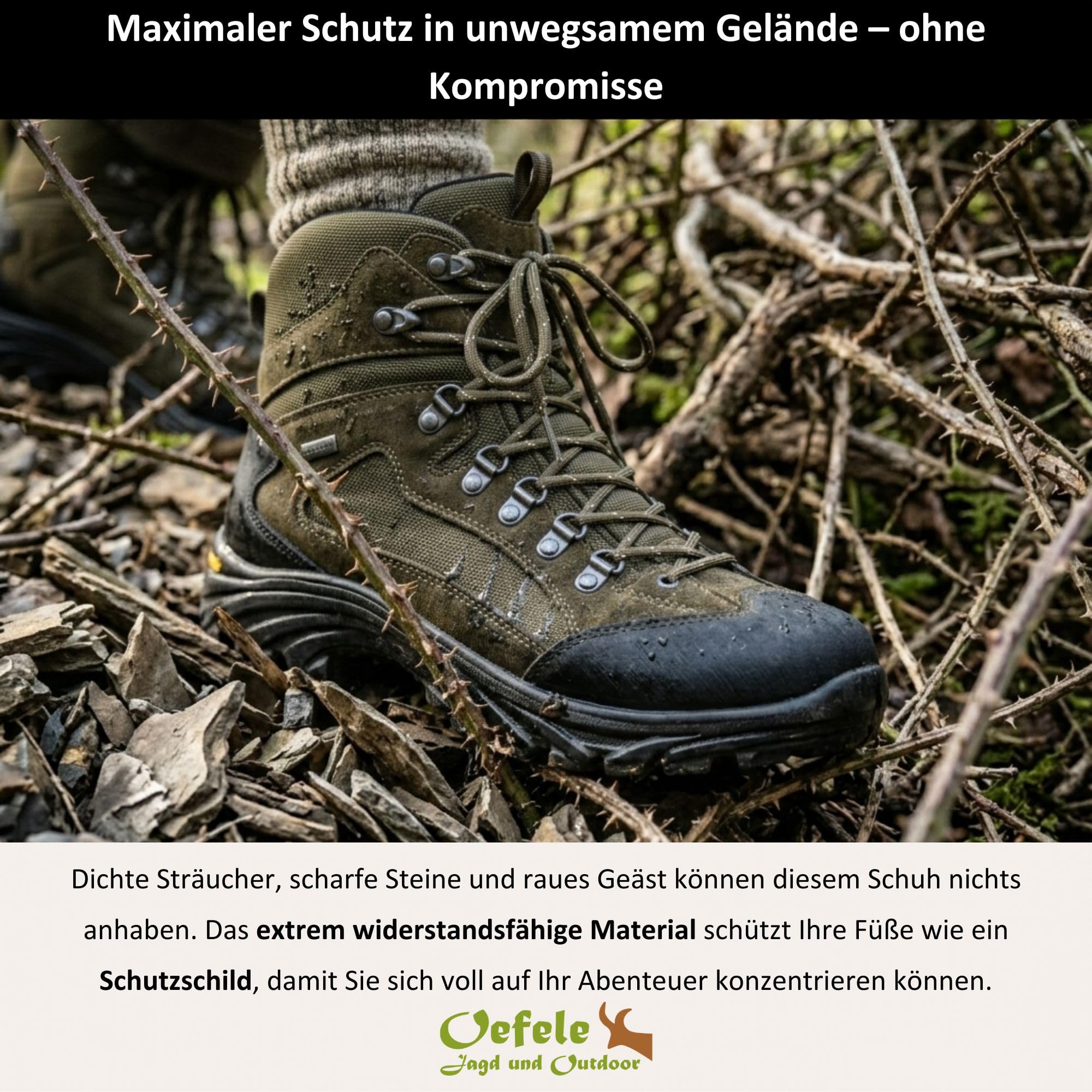 La Chasse® Leichter Pirschstiefel & Jagdstiefel Ancona oliv – Wasserdicht mit Membrane – Ideal für Trekking, Wandern & Outdoor