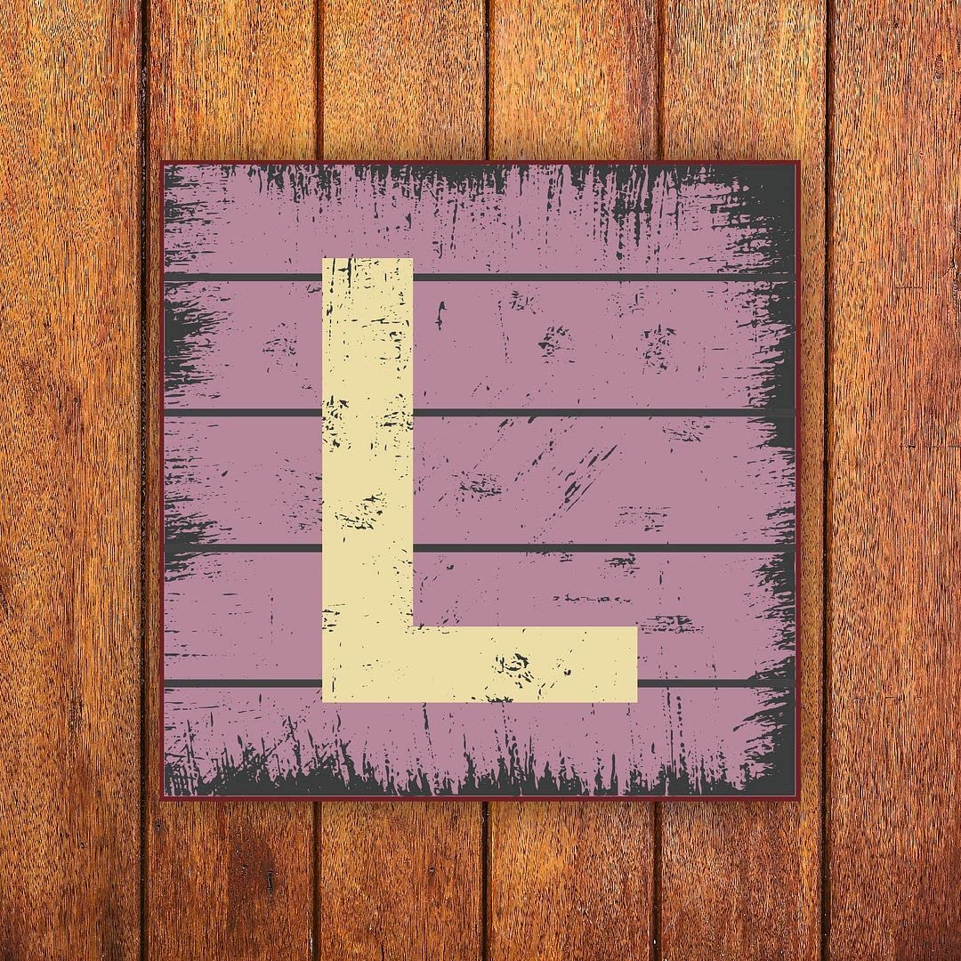 CVANU Creative Art of MDF Wooden L Letter English Alphabet Capital Letter Display Board Hanging for Home Decoration Purple, Size(15x15) cm CV_12