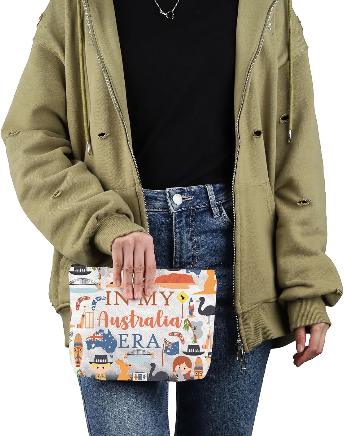 VAMSII Australia Travel Traveling Gift Australia Era Makeup Bag Australia Trip Vacation Cosmetic Bag Australia Souvenir Gift (Australia Era M) - Image 5