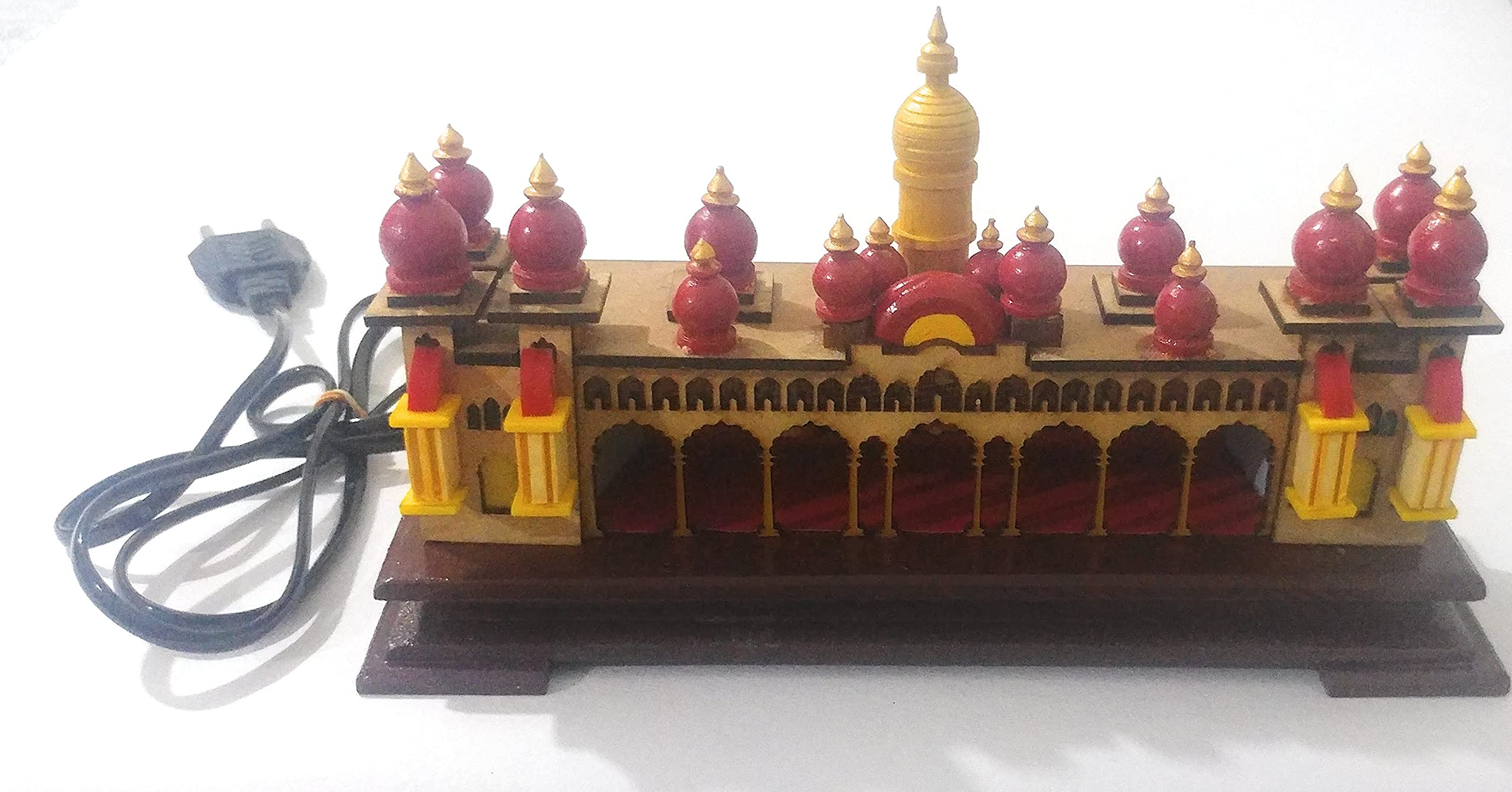 Crafts India® Handcrafted channapatna Wooden Mysore Palace Model with Lighting,channapatna Toys/Dolls- 21 X 12 cms (B09GL6TYH5) Amazon Price History, Amazon Price Tracker
