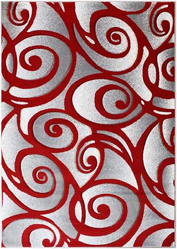 Miniatura 2 de Masada Rugs, Alfombra tejida moderna de color gris y blanco turquesa, tallada a mano (alfombra de 2 pies x 7 pies, turquesa)