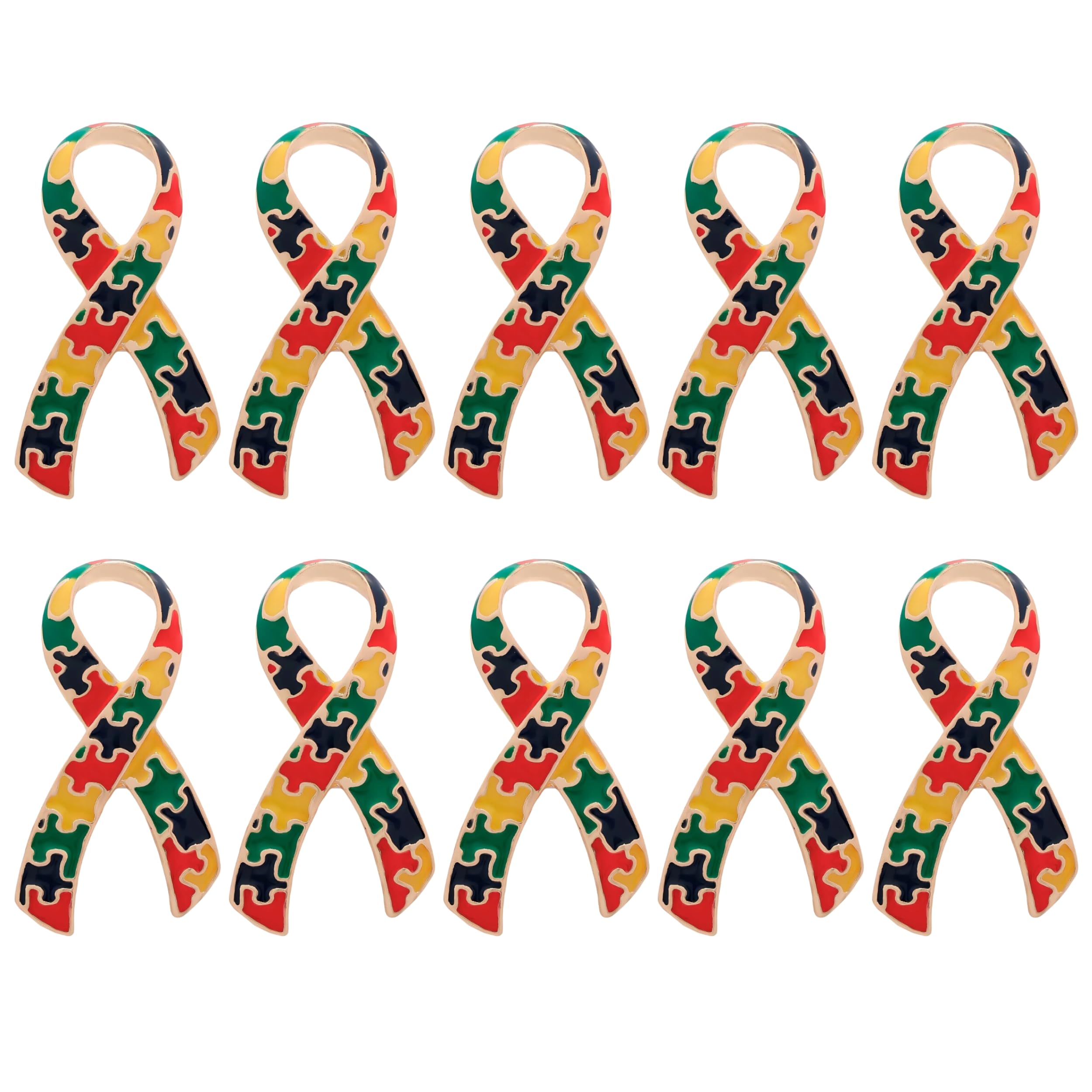 1/2/5/10/25pcs Autism Ribbon Awareness Pin - Celebrate Autism Awareness with Our Puzzle Piece Lapel Pin - Support Advocacy and Raise Awareness - Ideal Gift for Supporters and Advocates