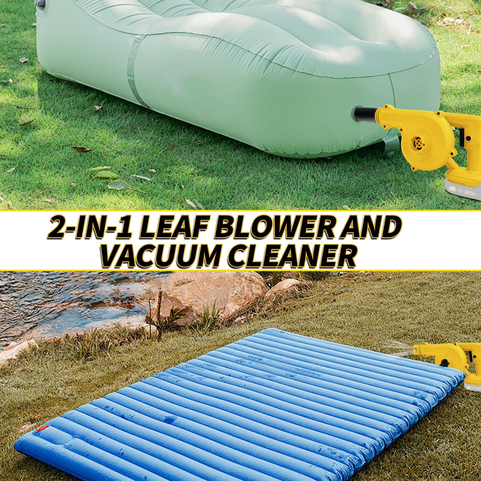 Soplador de hojas de aire inalámbrico para De-Walt 20 V, motor de cepillado, 17000 r/min, aspiradora de mano 2 en 1, herramientas eléctricas de viento fuerte, para inflar, soplar, hojas,