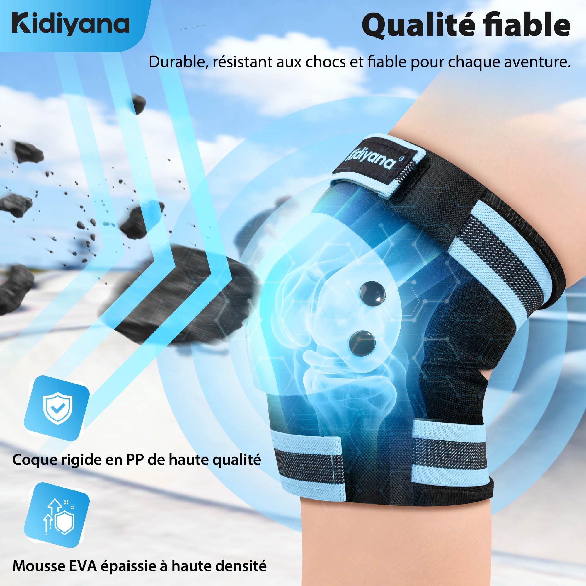 Kit de protection pour enfants - Ensemble de protections pour enfants, genouillères, coudières et protège-poignets - Équipement de protection pour scooter, roller, skateboard et vélo